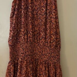 Ramy Brook Orange flowered Smocked Tiered dress